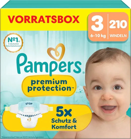 Pampers Premium Protection Größe 3 – 210 Windeln
