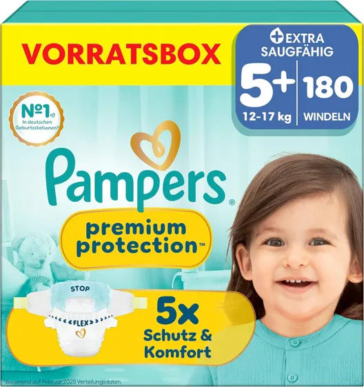 Pampers Premium Protection Größe 5+ – 180 Windeln
