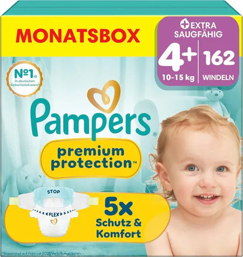 Pampers Premium Protection Größe 4+ – 162 Windeln