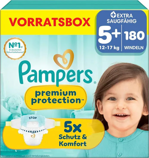 Pampers Premium Protection Größe 5+ – 180 Windeln