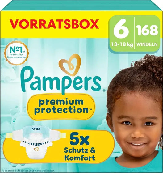Pampers Premium Protection Größe 6 – 168 Windeln